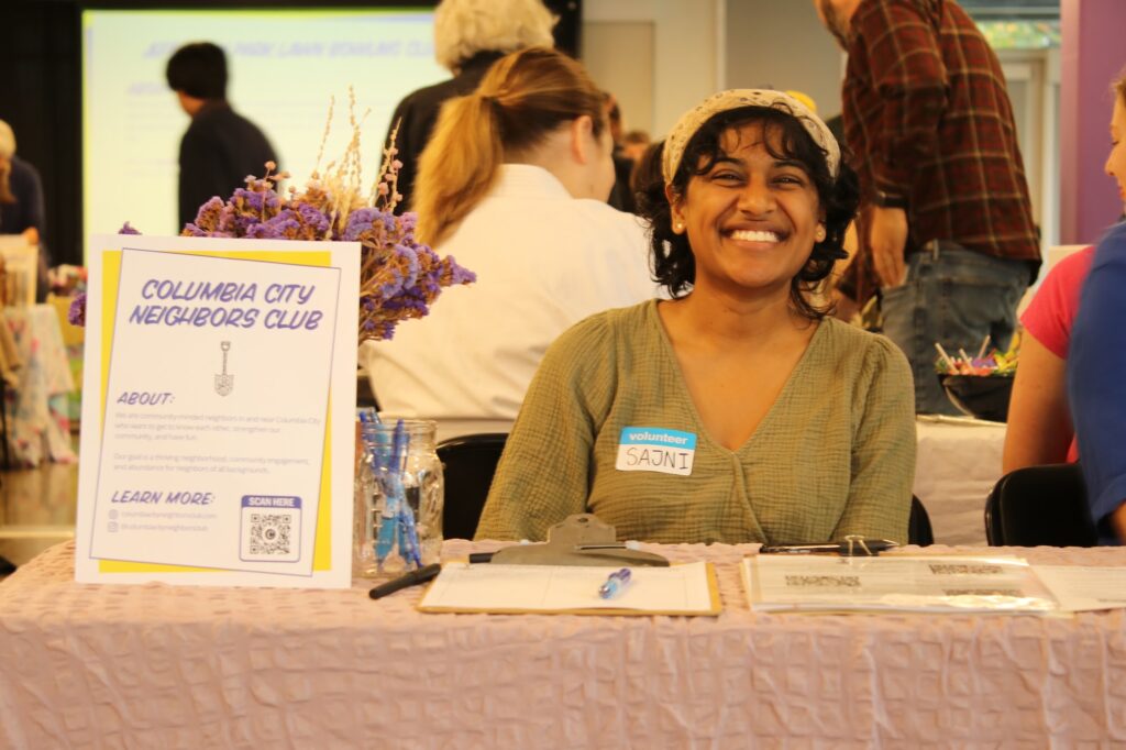 Columbia City Neighbors Club table at the South Seattle Club Fair